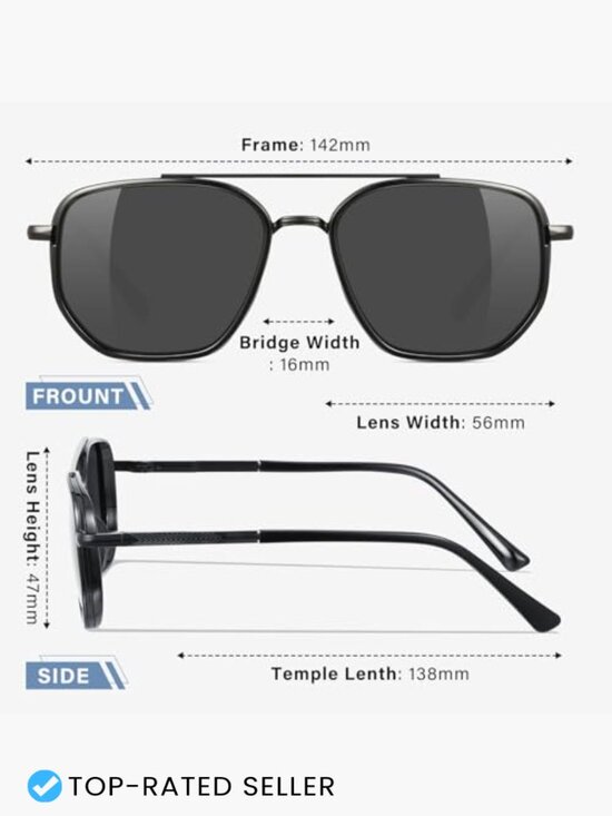 Polarized Aviator Sunglasses Vintage Trendy UV Protection Tangle Free Unisex main image 4
